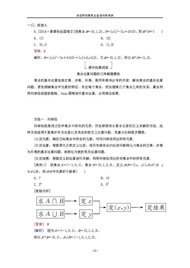 2019高考数学全基础复习大全:集合基础及运算问题的三种解题模板