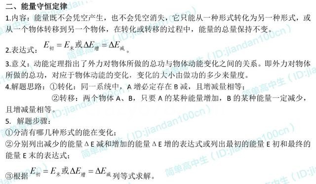 高一下预习 | 物理必修2知识点梳理,新学期预习好资料