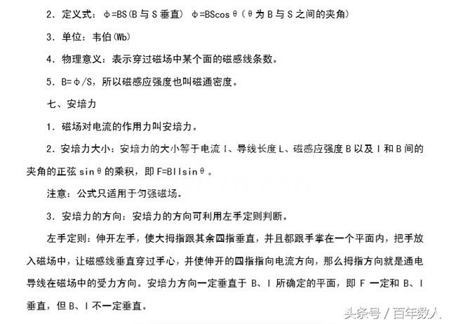 高中物理磁场知识点归纳:罗兰实验、安培力、磁感应