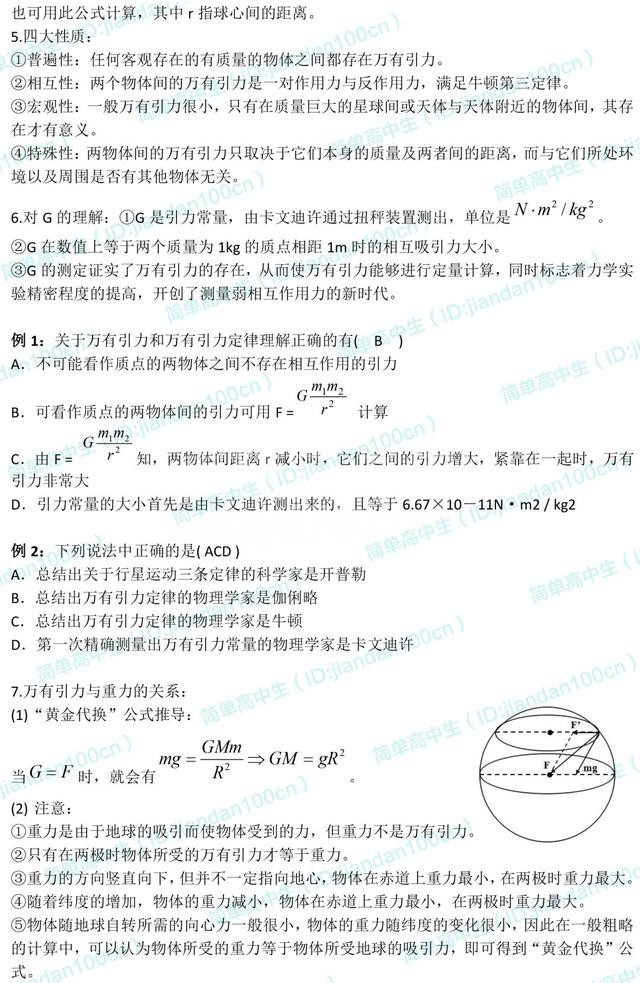 高一下预习 | 物理必修2知识点梳理,新学期预习好资料