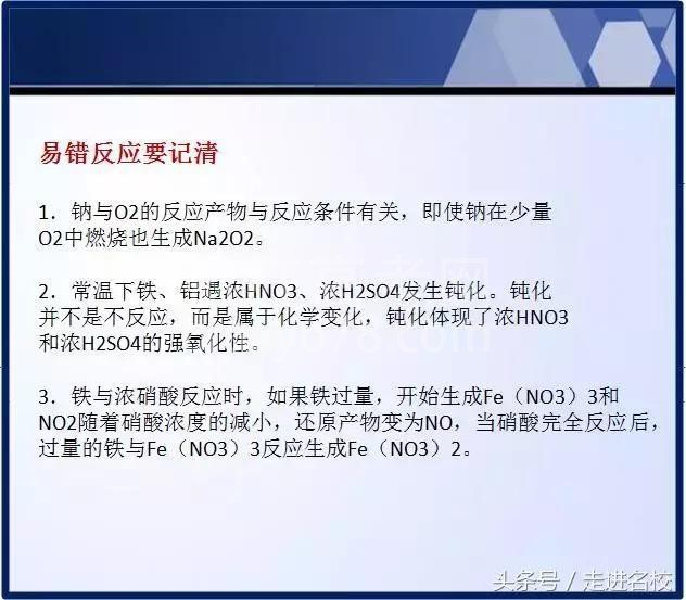 2018年高考化学易错知识点
